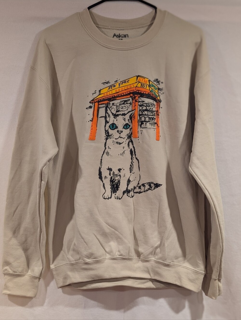 Askan NYC The Real (Cat) Manager Hoodie Crewneck Graphic Art Bodega New York M